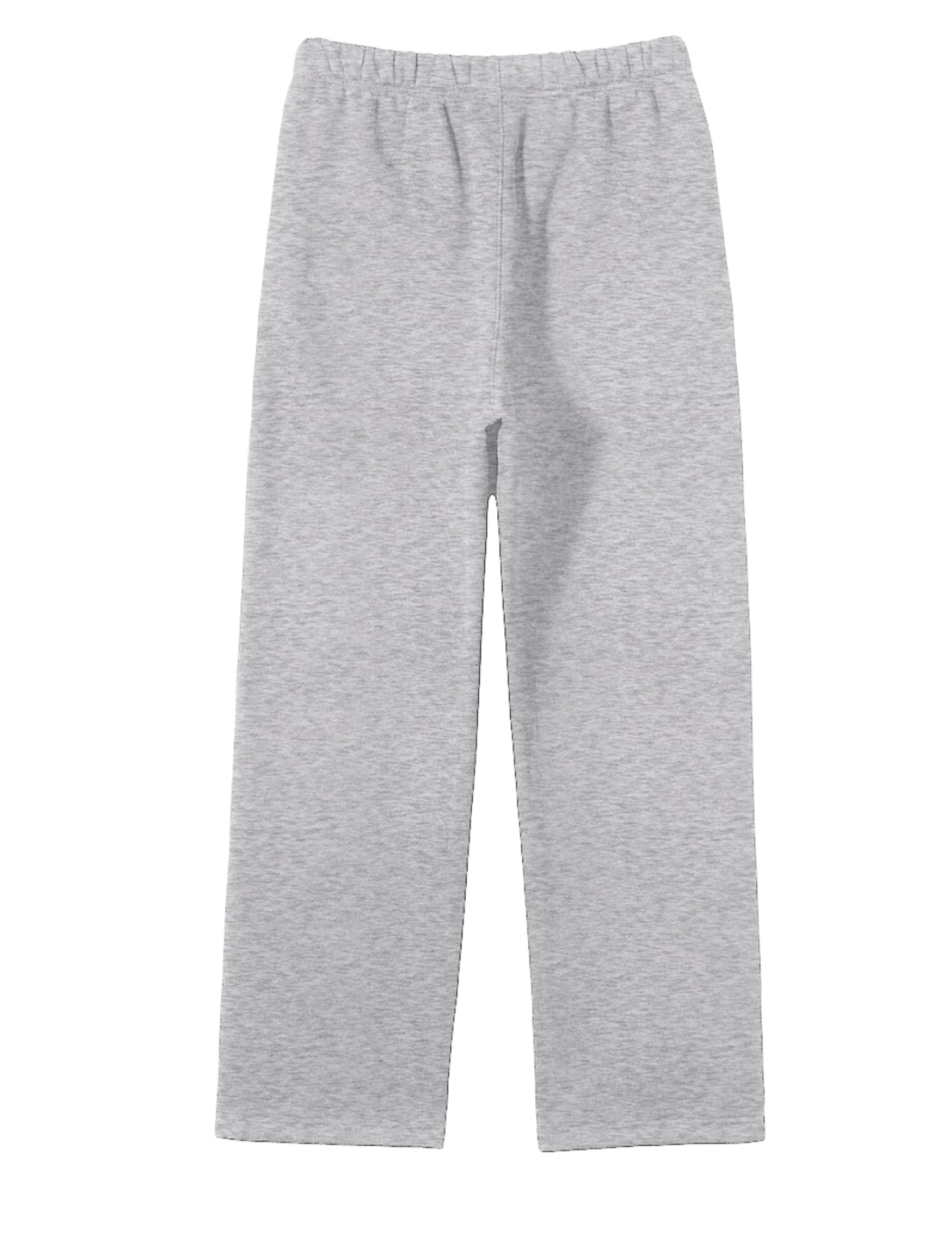Gray solid colour fleece straight leg joggers