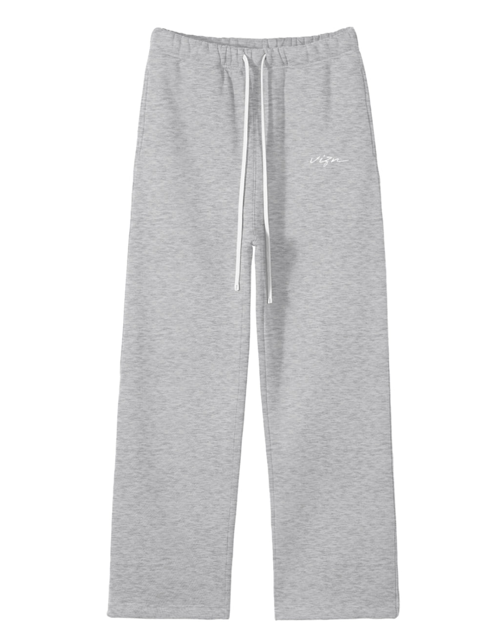 Gray solid colour fleece straight leg joggers